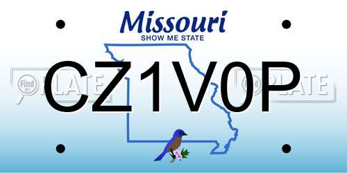CZ1V0P Missouri License Plate