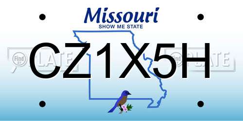 CZ1X5H Missouri License Plate