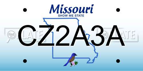 CZ2A3A Missouri License Plate