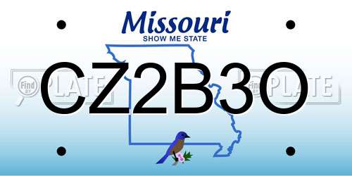 CZ2B3O Missouri License Plate