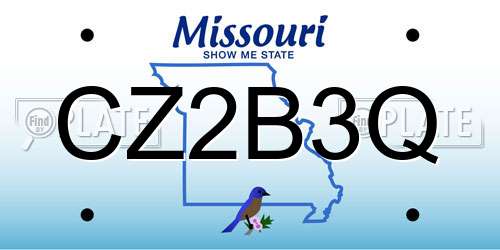 CZ2B3Q Missouri License Plate