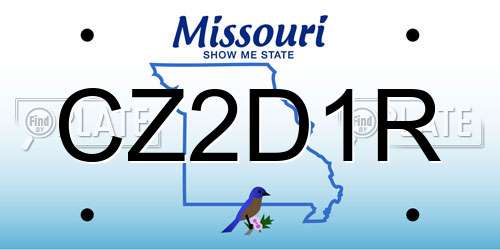 CZ2D1R Missouri License Plate