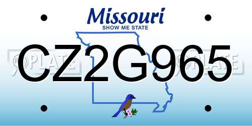 CZ2G965 Missouri License Plate