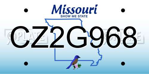 CZ2G968 Missouri License Plate