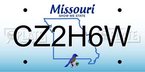 CZ2H6W Missouri License Plate