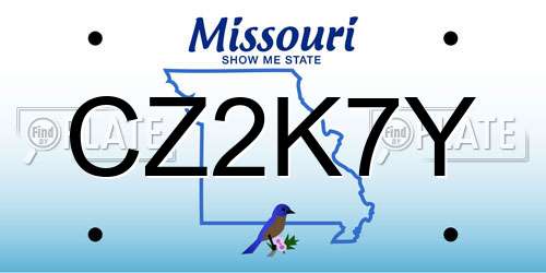CZ2K7Y Missouri License Plate