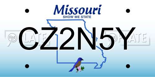 CZ2N5Y Missouri License Plate