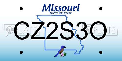 CZ2S3O Missouri License Plate