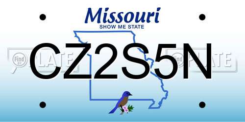 CZ2S5N Missouri License Plate