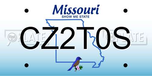 CZ2T0S Missouri License Plate