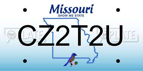 CZ2T2U Missouri License Plate
