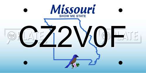 CZ2V0F Missouri License Plate