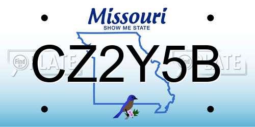 CZ2Y5B Missouri License Plate