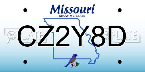 CZ2Y8D Missouri License Plate