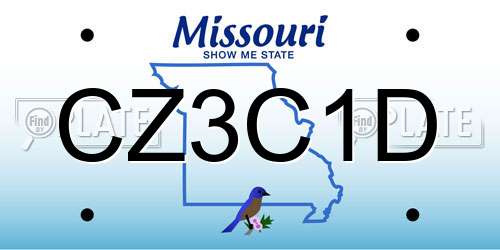 CZ3C1D Missouri License Plate