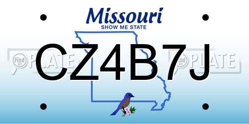 CZ4B7J Missouri License Plate