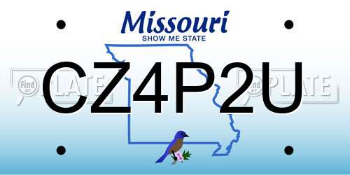 CZ4P2U Missouri License Plate
