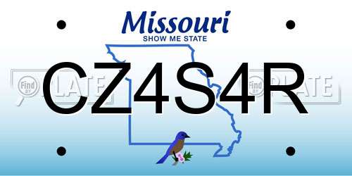 CZ4S4R Missouri License Plate