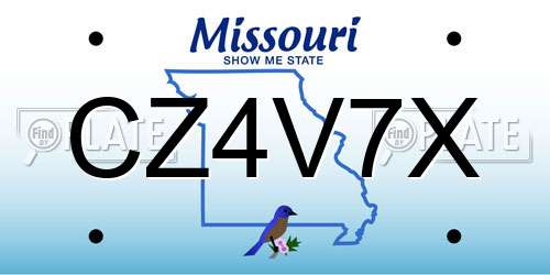 CZ4V7X Missouri License Plate