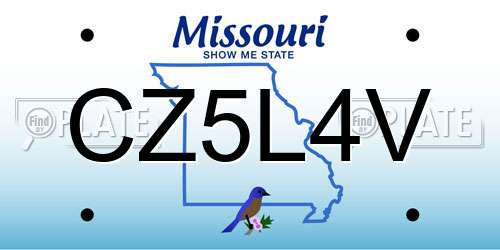 CZ5L4V Missouri License Plate