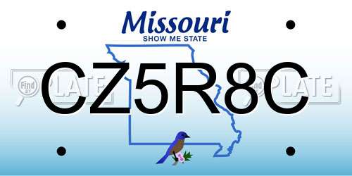 CZ5R8C Missouri License Plate