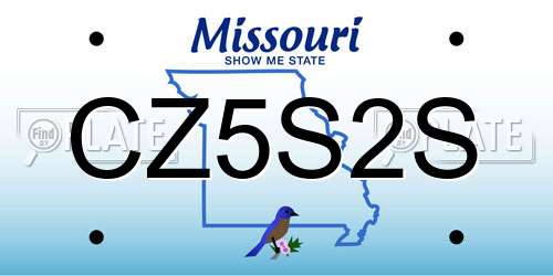 CZ5S2S Missouri License Plate