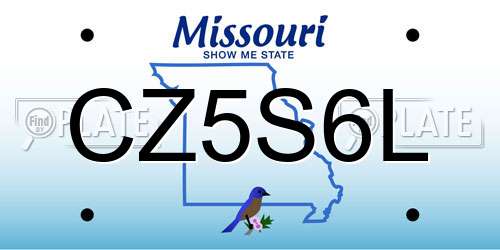 CZ5S6L Missouri License Plate