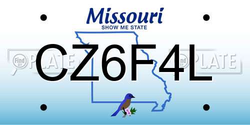 CZ6F4L Missouri License Plate