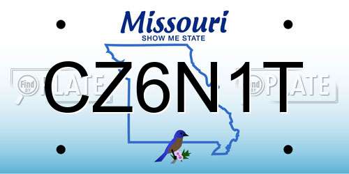 CZ6N1T Missouri License Plate