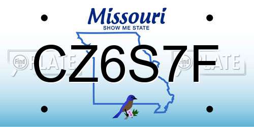 CZ6S7F Missouri License Plate