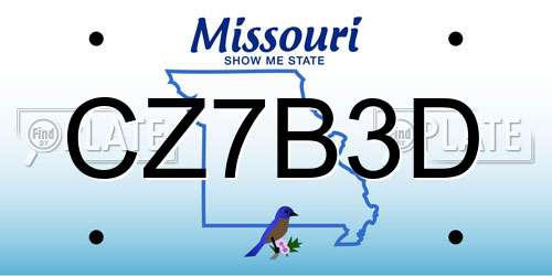 CZ7B3D Missouri License Plate