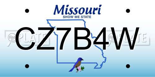 CZ7B4W Missouri License Plate