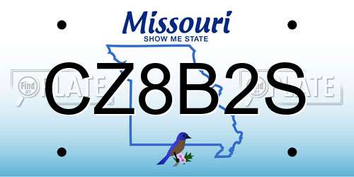 CZ8B2S Missouri License Plate