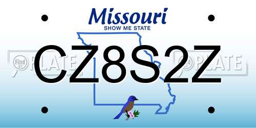 CZ8S2Z Missouri License Plate