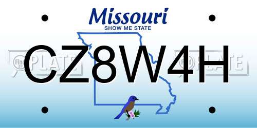 CZ8W4H Missouri License Plate