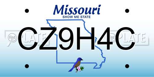 CZ9H4C Missouri License Plate