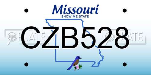 CZB528 Missouri License Plate