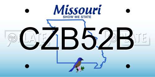 CZB52B Missouri License Plate