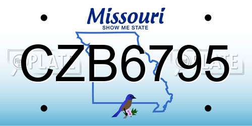 CZB6795 Missouri License Plate