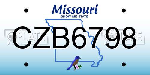 CZB6798 Missouri License Plate