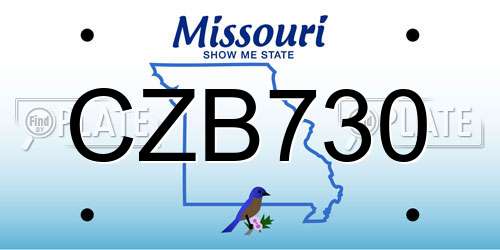 CZB730 Missouri License Plate