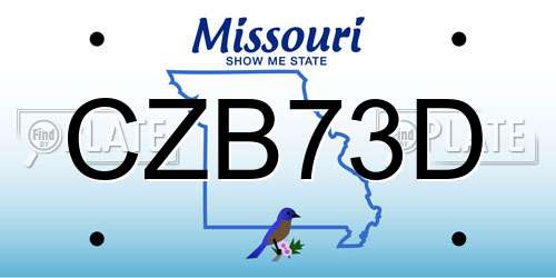 CZB73D Missouri License Plate