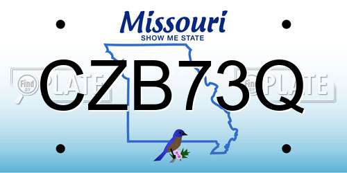 CZB73Q Missouri License Plate