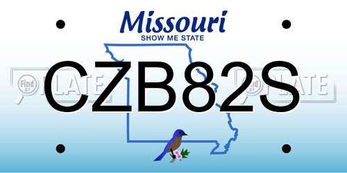 CZB82S Missouri License Plate