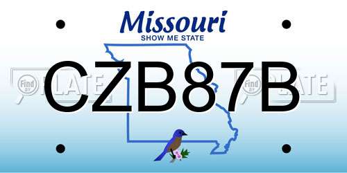 CZB87B Missouri License Plate