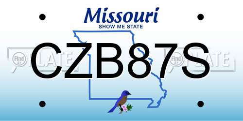 CZB87S Missouri License Plate