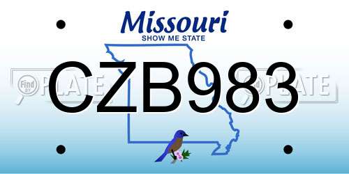 CZB983 Missouri License Plate