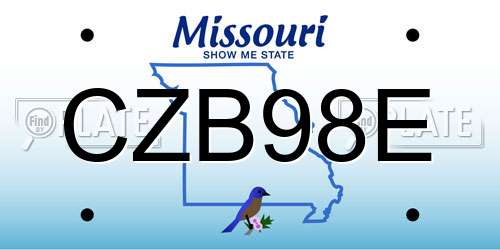 CZB98E Missouri License Plate