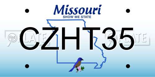 CZHT35 Missouri License Plate