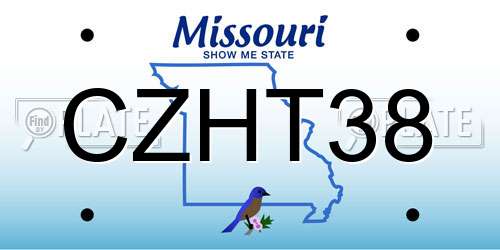 CZHT38 Missouri License Plate